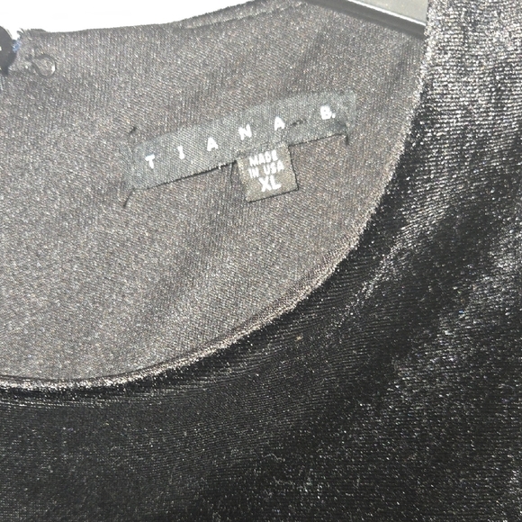 Tiana B Black Jumpsuit with Silver Waistband and Crew Neck - Picture 5 of 8